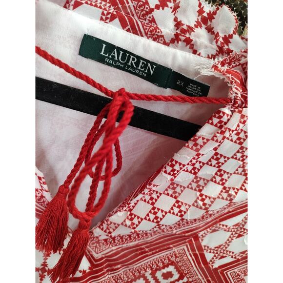 Lauren Ralph Lauren Plus Size Blouse Bohemian 2XL - Picture 4 of 13